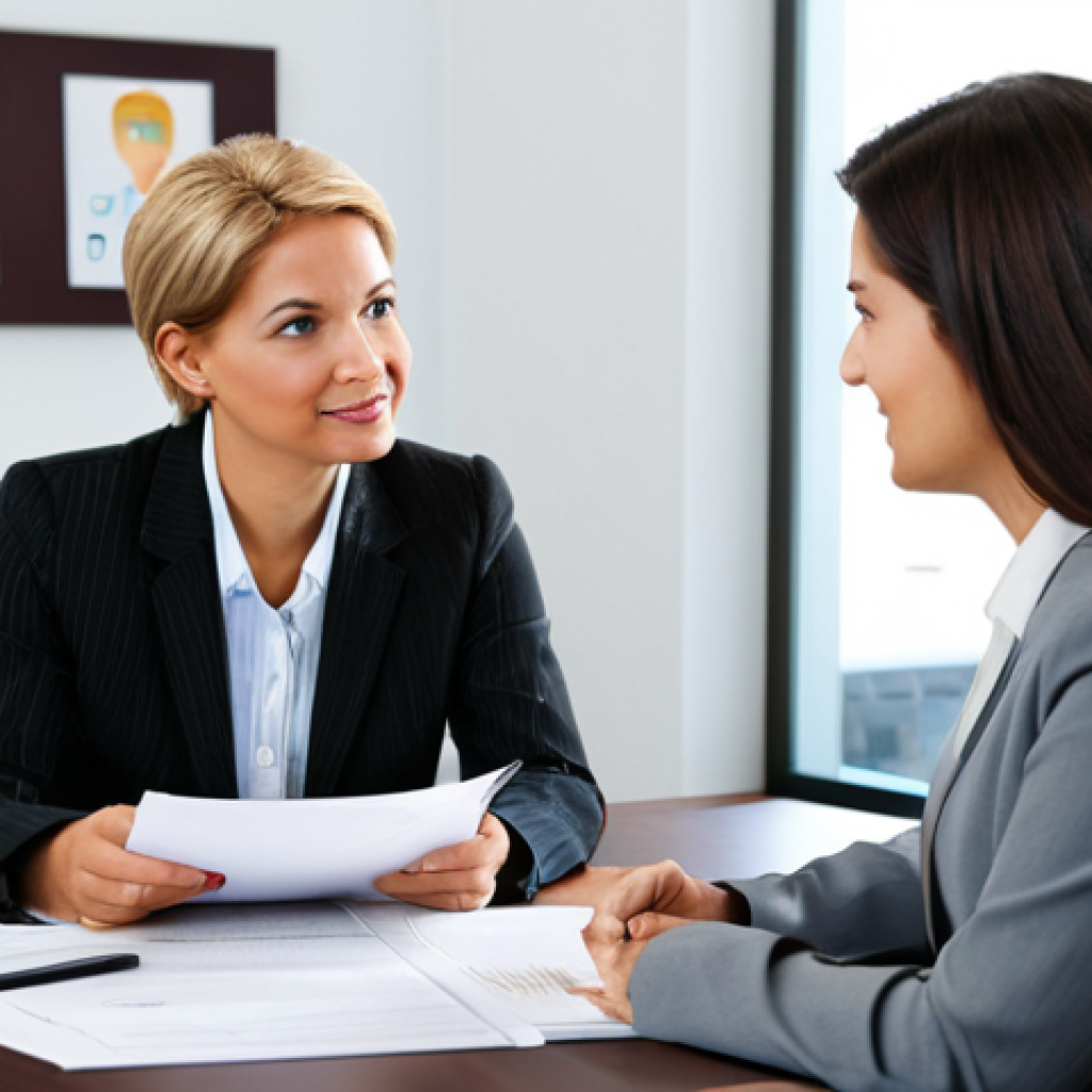Career Counseling Session**

"A young professional woman in a modest blouse and skirt, sitting across from a career counselor in a bright, modern office. The counselor is an approachable, mature woman in business casual attire. They are reviewing a resume. Bookshelves and motivational posters in the background. Professional setting, fully clothed, safe for work, appropriate content, perfect anatomy, natural proportions, well-formed hands, proper finger count, family-friendly."

**